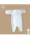 Pyjama bébé blanc manches écartées à plat